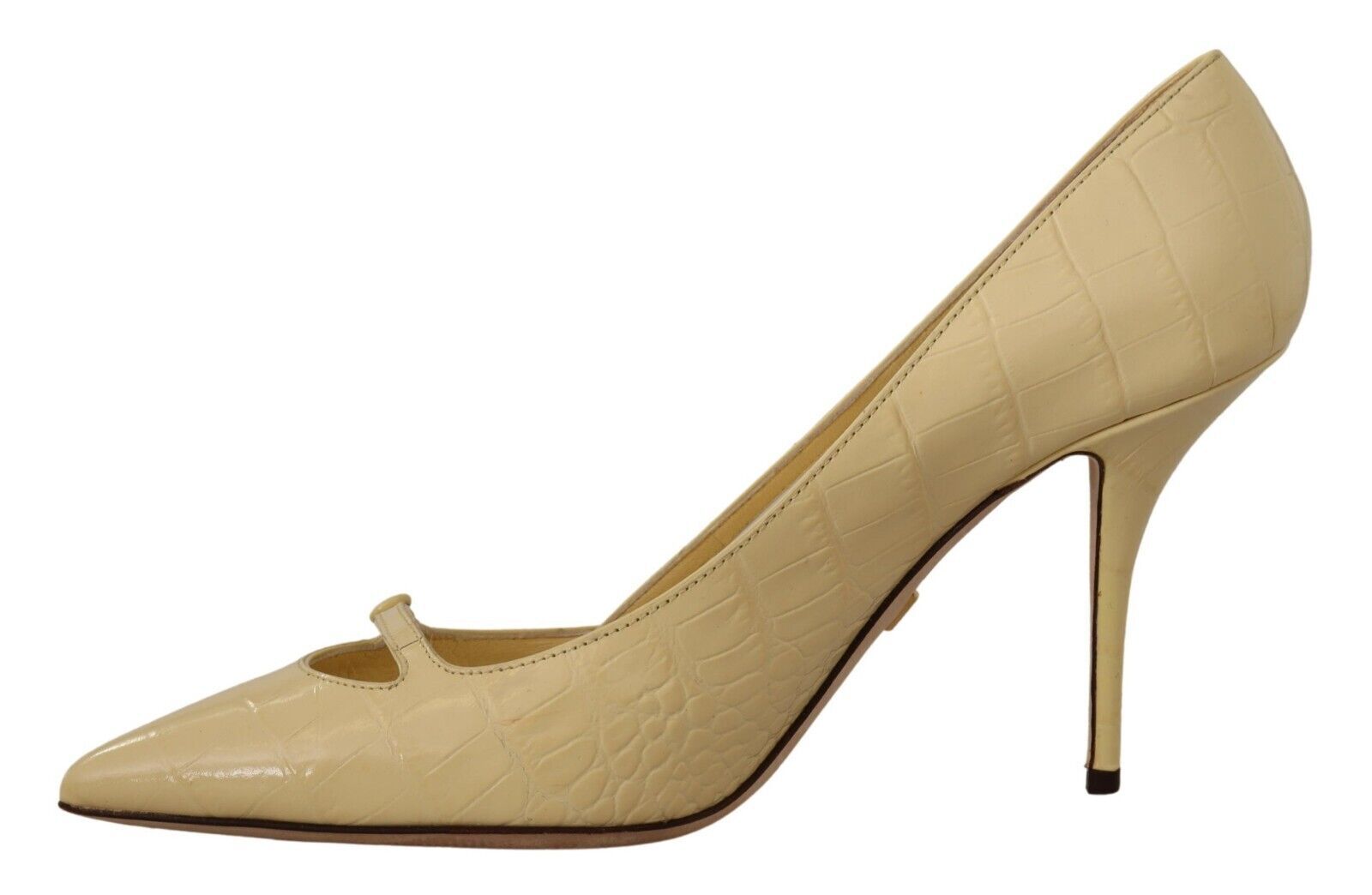 Dolce & Gabbana Yellow Exotic Leather Stiletto Heel Pumps Shoes | Fashionsarah.com