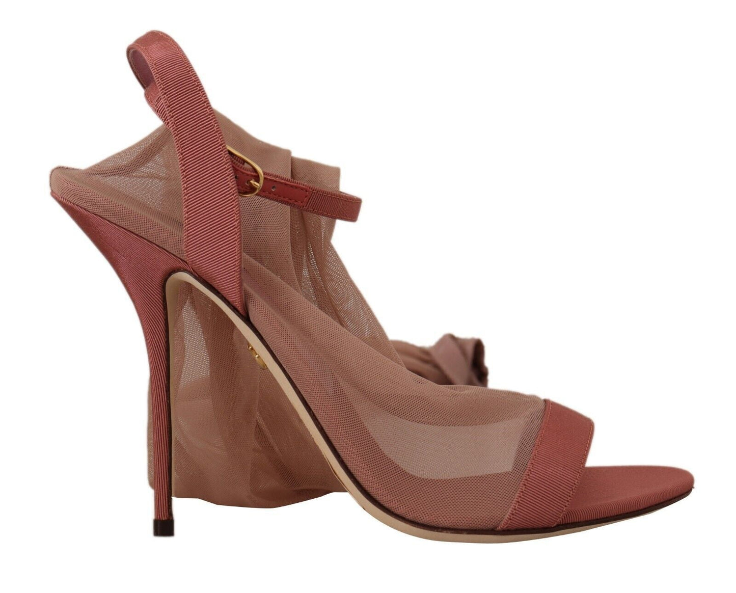 Fashionsarah.com Fashionsarah.com Dolce & Gabbana Pink Tulle Stretch Ankle Strap Sandals Shoes