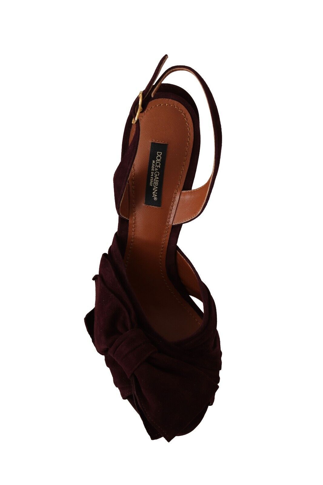 Fashionsarah.com Fashionsarah.com Dolce & Gabbana Dark Purple Suede Ankle Strap Sandals Shoes