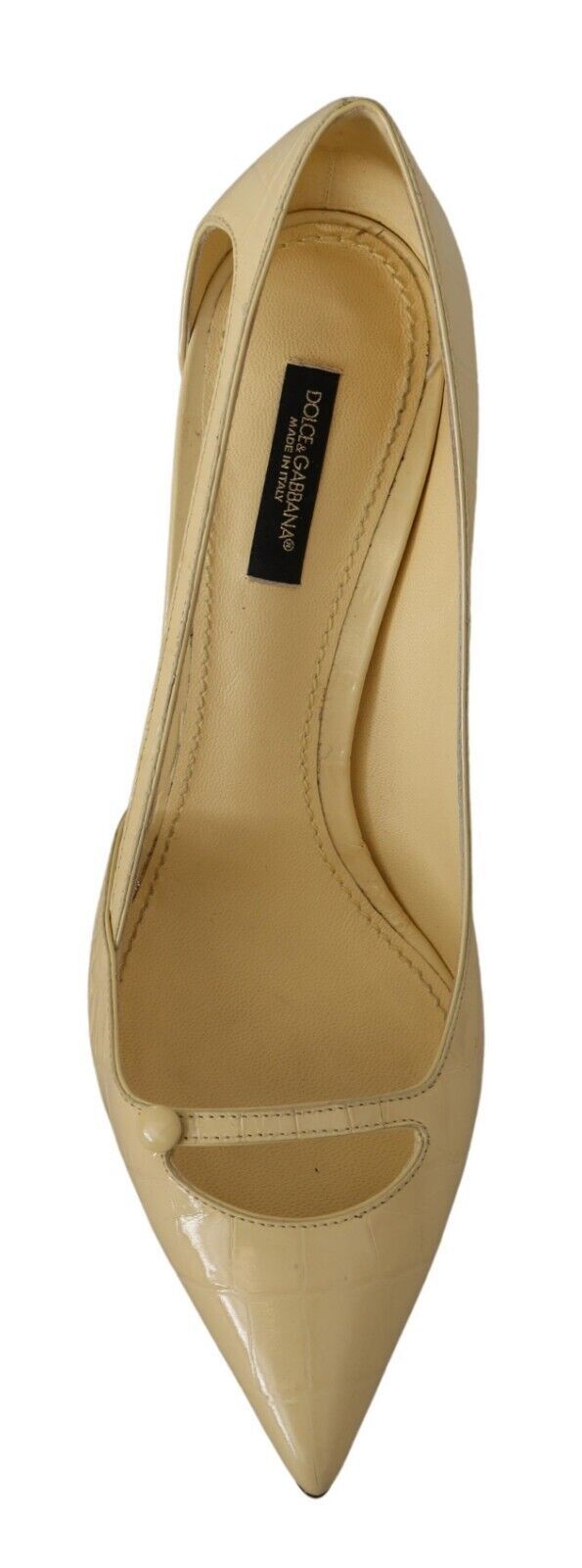 Dolce & Gabbana Yellow Exotic Leather Stiletto Heel Pumps Shoes | Fashionsarah.com