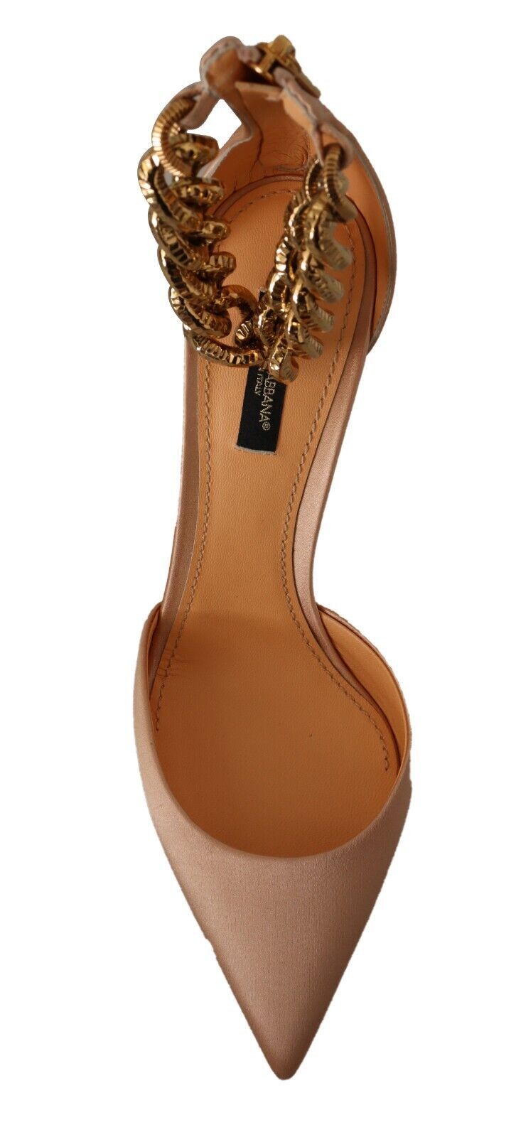 Dolce & Gabbana Beige Ankle Chain Strap High Heels | Fashionsarah.com