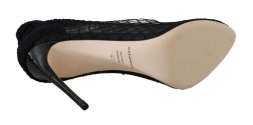Dolce & Gabbana Black Netted Sock Heels Pumps Shoes | Fashionsarah.com