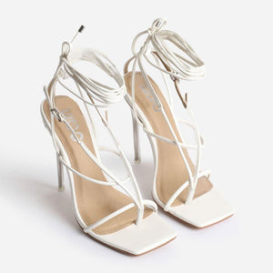 Lace Up Perspex Heels - Fashionsarah.com