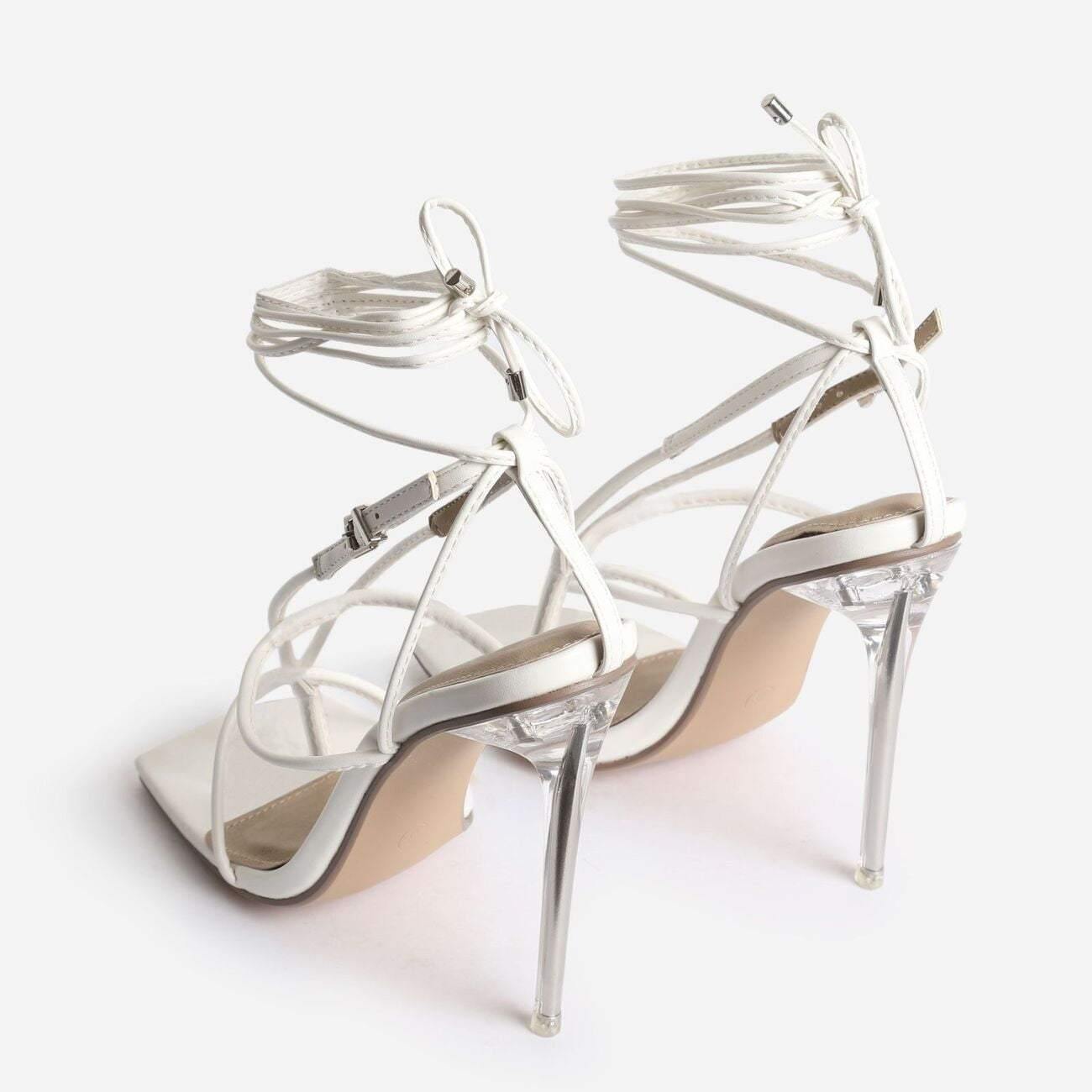 Fashionsarah.com Square Toe Perspex Heels