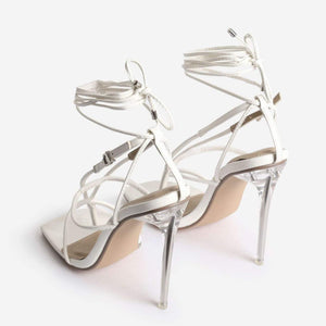 Lace Up Perspex Heels - Fashionsarah.com