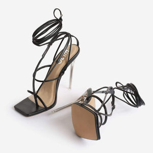 Square Toe Perspex Heels - Fashionsarah.com