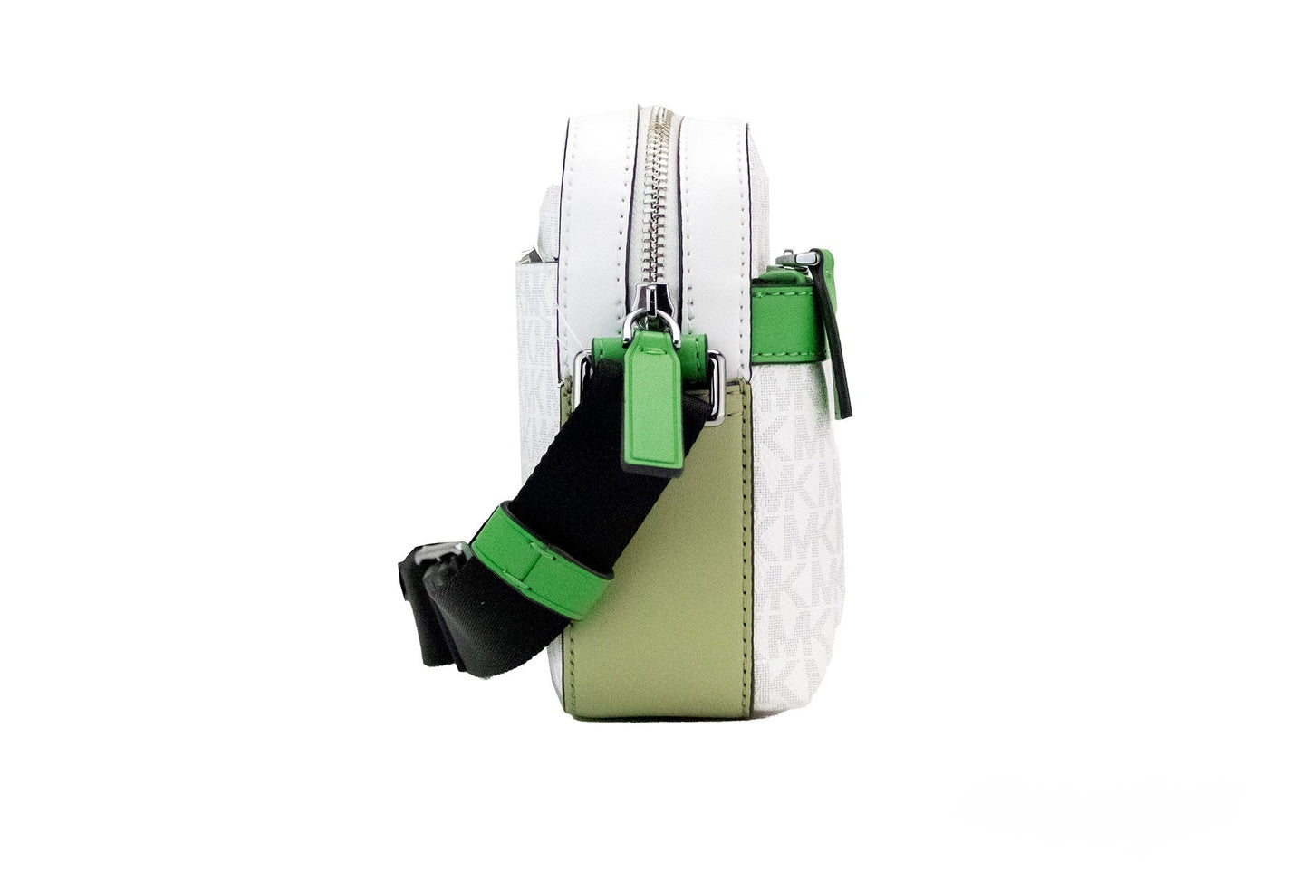 Fashionsarah.com Fashionsarah.com Michael Kors Cooper Small Bright White Palm Signature PVC Utility Crossbody Bag