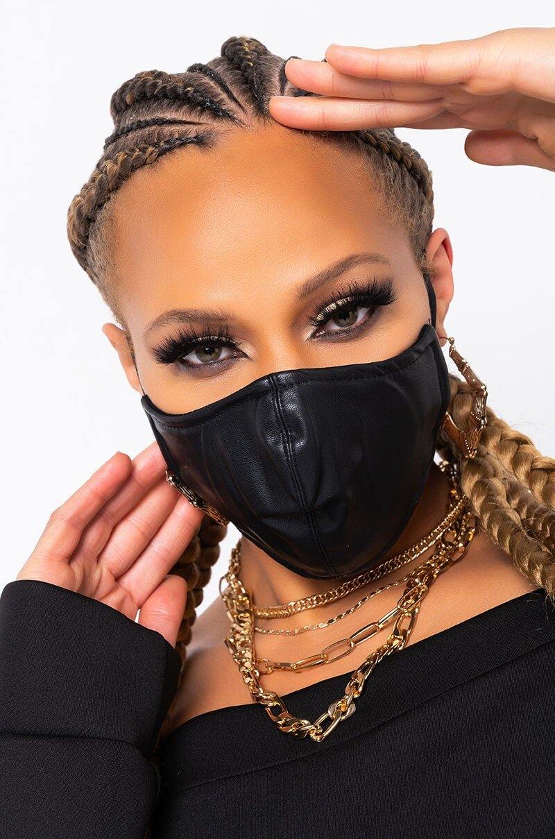 Leather Fashion Face Mask | Fashionsarah.com