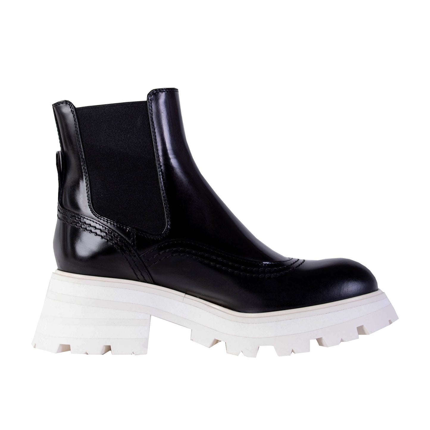 Fashionsarah.com Fashionsarah.com Alexander McQueen Black Leather White Sole Chelsea Boots