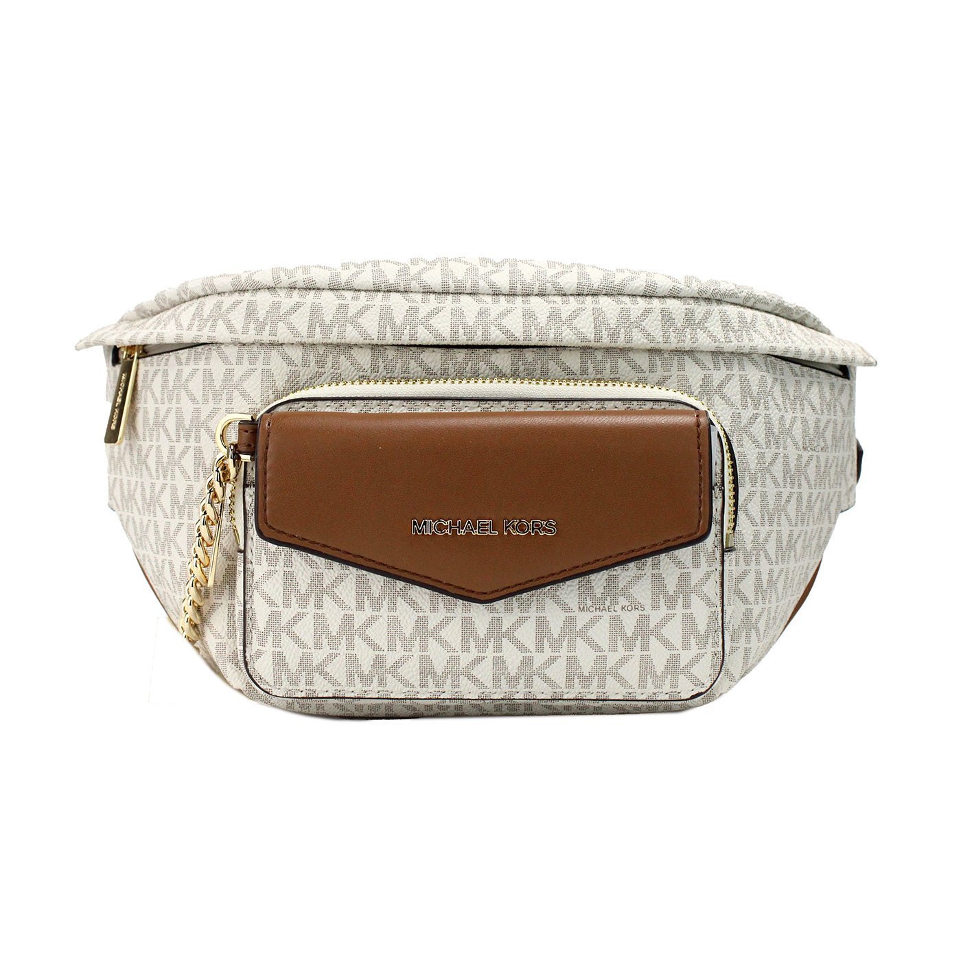 Fashionsarah.com Fashionsarah.com Michael Kors Maisie Large Vanilla PVC 2-n-1 Waistpack Card Case Fanny Pack Bag