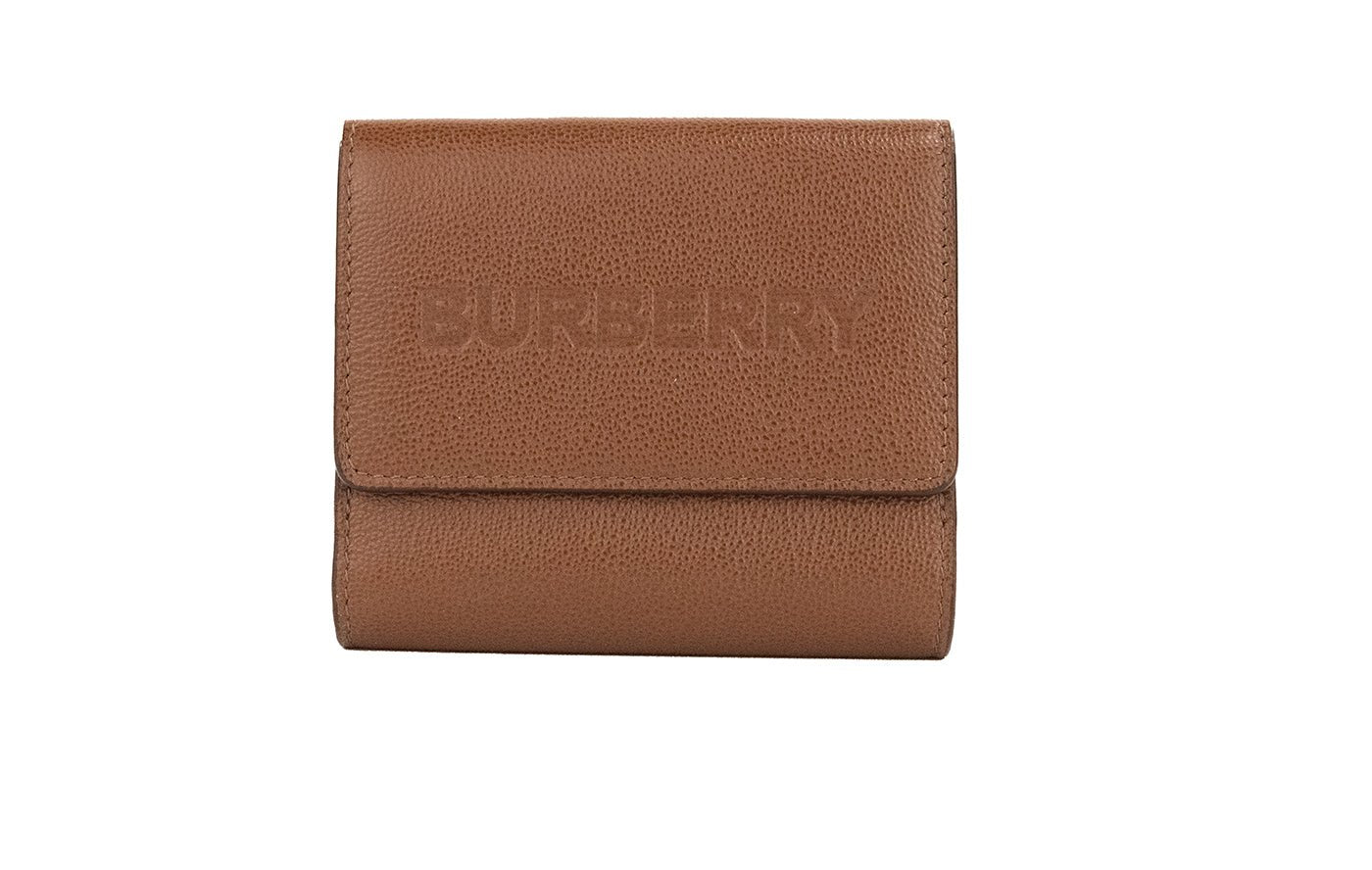 Burberry Luna Tan Grained Leather Small Coin Pouch Snap Wallet | Fashionsarah.com